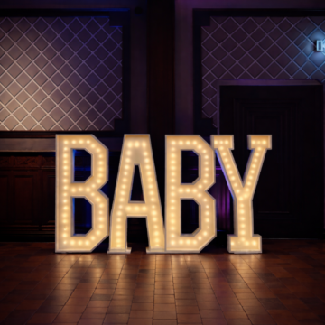 XL led letters 'baby'