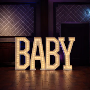 XL led letters 'baby'